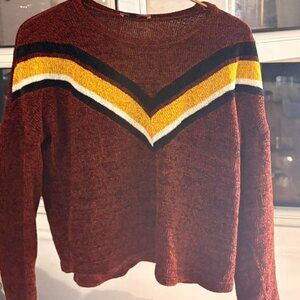 Burgundy and yellow sweater #winterknits